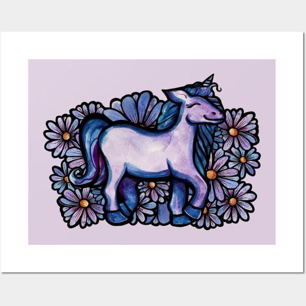 Purple Unicorn Wall Art by bubbsnugg